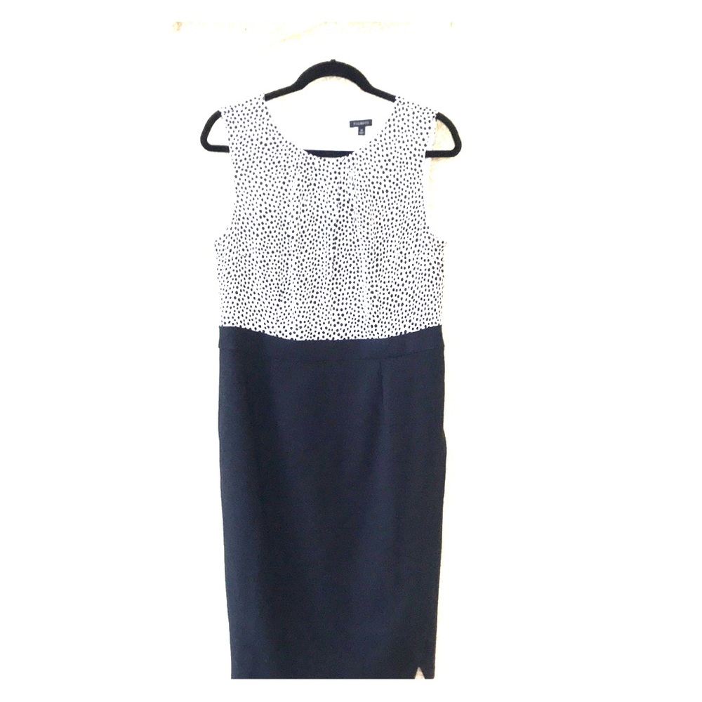 Talbots black and white dot dress
